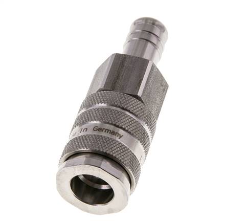 RVS 316L DN 10 Luchtkoppeling Snelkoppeling 19 mm Slangpilaar