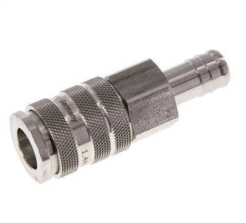 RVS 316L DN 10 Luchtkoppeling Snelkoppeling 19 mm Slangpilaar