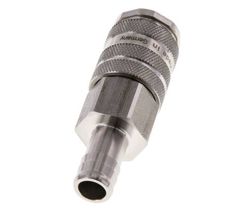 RVS 316L DN 10 Luchtkoppeling Snelkoppeling 19 mm Slangpilaar