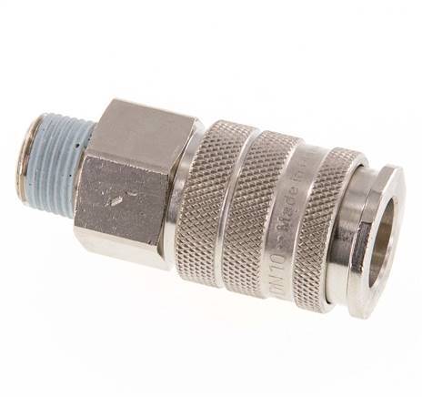 Nickel-plated Brass DN 10 Air Coupling Socket R 3/8 inch Male