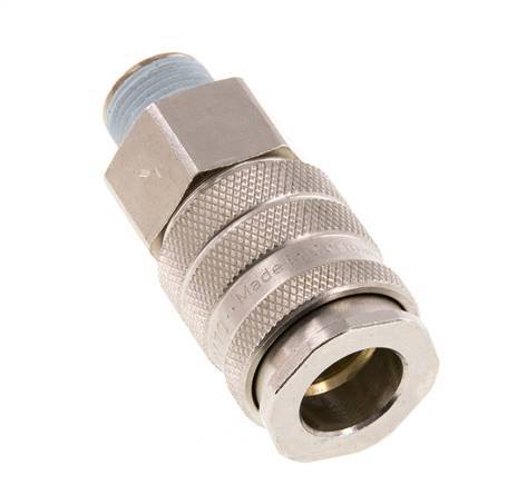 Nickel-plated Brass DN 10 Air Coupling Socket R 3/8 inch Male