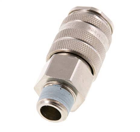 Nickel-plated Brass DN 10 Air Coupling Socket R 3/8 inch Male