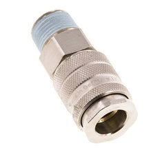 Nickel-plated Brass DN 10 Air Coupling Socket R 1/2 inch Male Double Shut-Off