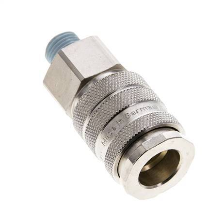 Nickel-plated Brass DN 10 Air Coupling Socket R 1/4 inch Male Double Shut-Off