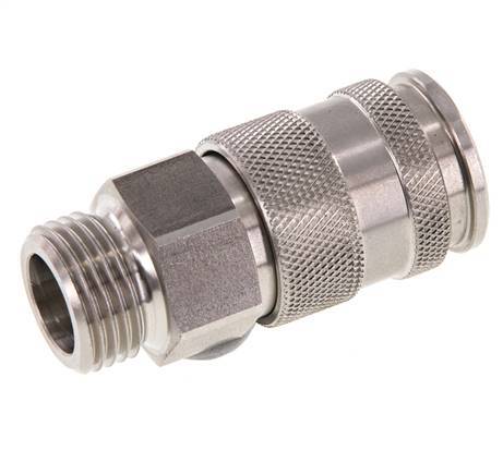 Stainless steel DN 10 Air Coupling Socket G 1/2 inch Male Double Shut-Off