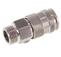 Stainless steel DN 10 Air Coupling Socket G 1/2 inch Male Double Shut-Off