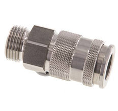 RVS DN 10 Luchtkoppeling Snelkoppeling G 1/2 inch Buitendraad Double Shut-Off