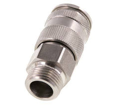 RVS DN 10 Luchtkoppeling Snelkoppeling G 1/2 inch Buitendraad Double Shut-Off