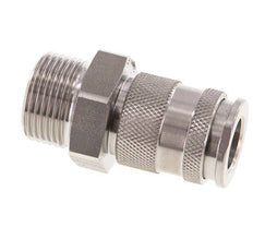 RVS DN 10 Luchtkoppeling Snelkoppeling G 3/4 inch Buitendraad Double Shut-Off