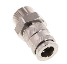 RVS DN 10 Luchtkoppeling Snelkoppeling G 3/4 inch Buitendraad Double Shut-Off