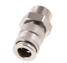 RVS DN 10 Luchtkoppeling Snelkoppeling G 3/4 inch Buitendraad Double Shut-Off