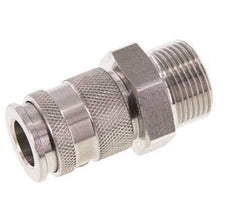 RVS DN 10 Luchtkoppeling Snelkoppeling G 3/4 inch Buitendraad Double Shut-Off