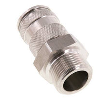 RVS DN 10 Luchtkoppeling Snelkoppeling G 3/4 inch Buitendraad Double Shut-Off