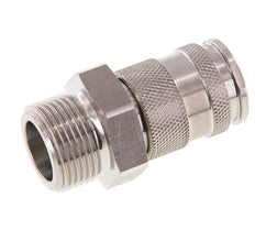 RVS DN 10 Luchtkoppeling Snelkoppeling G 3/4 inch Buitendraad Double Shut-Off