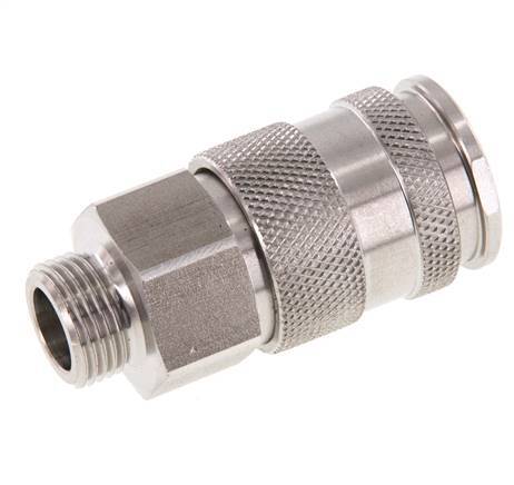 RVS DN 10 Luchtkoppeling Snelkoppeling G 3/8 inch Buitendraad Double Shut-Off