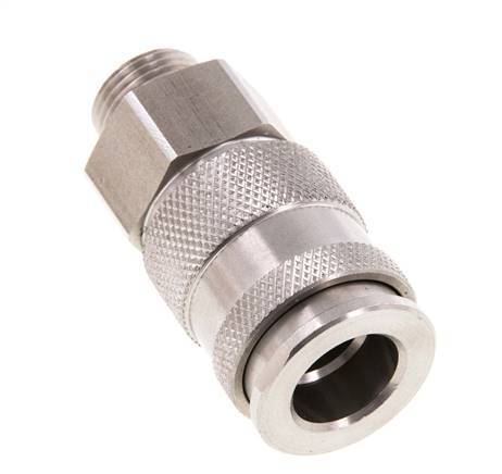 RVS DN 10 Luchtkoppeling Snelkoppeling G 3/8 inch Buitendraad Double Shut-Off
