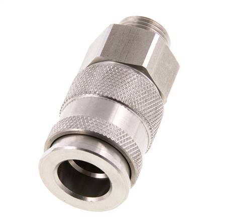 RVS DN 10 Luchtkoppeling Snelkoppeling G 3/8 inch Buitendraad Double Shut-Off