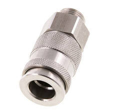 RVS DN 10 Luchtkoppeling Snelkoppeling G 3/8 inch Buitendraad Double Shut-Off