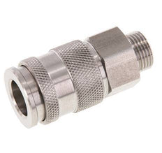 RVS DN 10 Luchtkoppeling Snelkoppeling G 3/8 inch Buitendraad Double Shut-Off