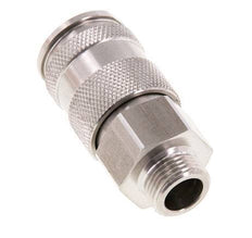 RVS DN 10 Luchtkoppeling Snelkoppeling G 3/8 inch Buitendraad Double Shut-Off