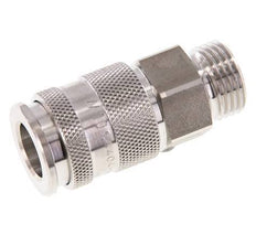 RVS 316L DN 10 Luchtkoppeling Snelkoppeling G 1/2 inch Buitendraad Double Shut-Off
