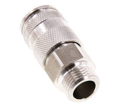 RVS 316L DN 10 Luchtkoppeling Snelkoppeling G 1/2 inch Buitendraad Double Shut-Off