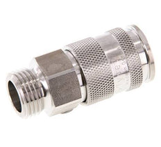Stainless Steel 316L DN 10 Air Coupling Socket G 1/2 inch Male Double Shut-Off