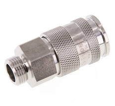 RVS 316L DN 10 Luchtkoppeling Snelkoppeling G 3/8 inch Buitendraad Double Shut-Off