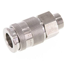 RVS 316L DN 10 Luchtkoppeling Snelkoppeling G 3/8 inch Buitendraad Double Shut-Off