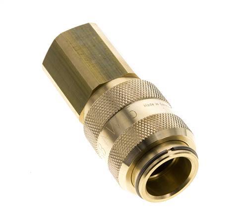 Brass DN 15 Air Coupling Socket G 1/2 inch Female Double Shut-Off