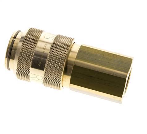 Brass DN 15 Air Coupling Socket G 1/2 inch Female Double Shut-Off