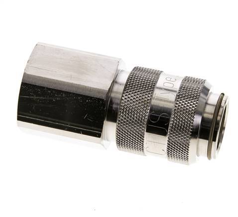 Nickel-plated Brass DN 15 Air Coupling Socket G 1 inch Female Double Shut-Off