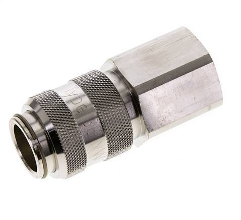 Nickel-plated Brass DN 15 Air Coupling Socket G 1 inch Female Double Shut-Off