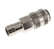 Nickel-plated Brass DN 15 Air Coupling Socket 25 mm Hose Pillar Double Shut-Off