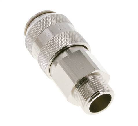 Nickel-plated Brass DN 15 Air Coupling Socket G 3/4 inch Male Double Shut-Off