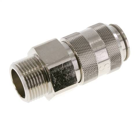 Nickel-plated Brass DN 15 Air Coupling Socket G 1 inch Male Double Shut-Off