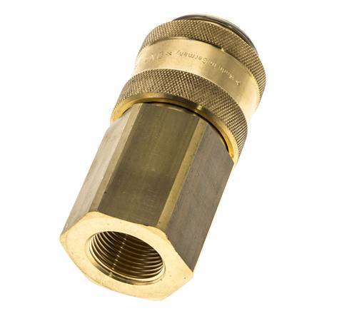 Brass DN 19 Air Coupling Socket G 3/4 inch Female Double Shut-Off