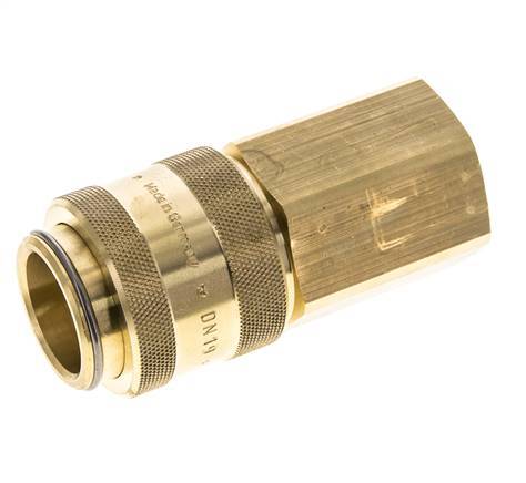 Brass DN 19 Air Coupling Socket G 1 inch Female Double Shut-Off