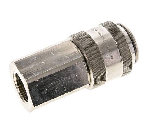 Nickel-plated Brass DN 19 Air Coupling Socket G 3/4 inch Female Double Shut-Off