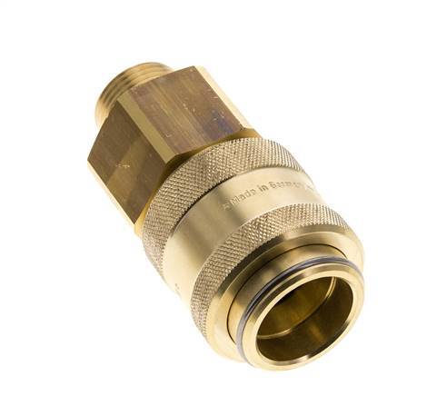 Brass DN 19 Air Coupling Socket G 3/4 inch Male Double Shut-Off