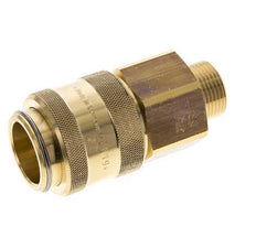 Brass DN 19 Air Coupling Socket G 3/4 inch Male Double Shut-Off