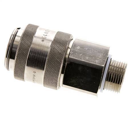 Nickel-plated Brass DN 19 Air Coupling Socket G 3/4 inch Male Double Shut-Off