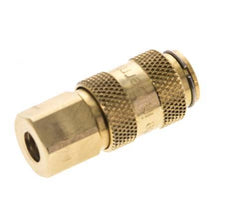 Brass DN 2.7 (Micro) Air Coupling Socket M5 Female Double Shut-Off