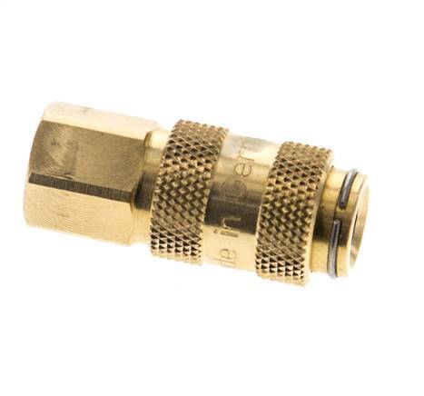 Brass DN 2.7 (Micro) Air Coupling Socket M5 Female Double Shut-Off