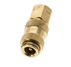 Brass DN 2.7 (Micro) Air Coupling Socket M5 Female Double Shut-Off