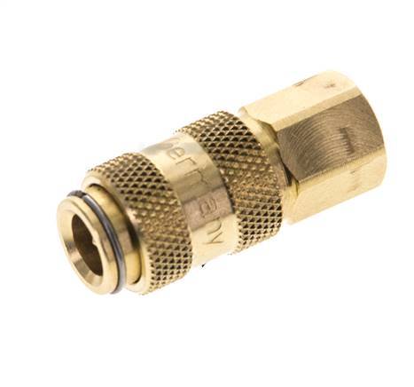 Brass DN 2.7 (Micro) Air Coupling Socket M5 Female Double Shut-Off