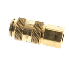 Brass DN 2.7 (Micro) Air Coupling Socket M5 Female Double Shut-Off