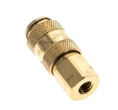 Brass DN 2.7 (Micro) Air Coupling Socket M5 Female Double Shut-Off