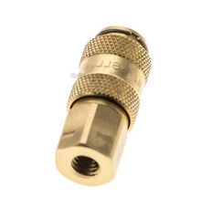 Brass DN 2.7 (Micro) Air Coupling Socket M5 Female Double Shut-Off