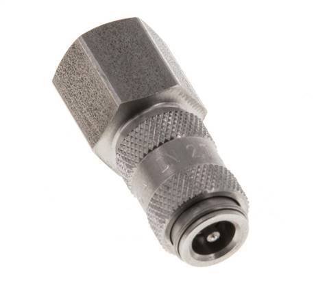 Stainless steel DN 2.7 (Micro) Air Coupling Socket G 1/8 inch Female Double Shut-Off